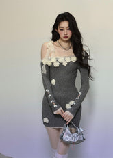 Wild Rose Lace Off-Shoulder Dress